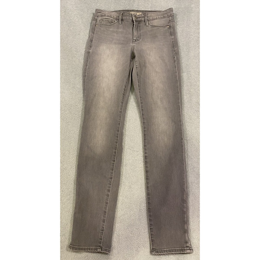 Athleta Sculptek Jeans‎ Women's 2 Gray Denim Ankle Skinny Medium Wash Mid Rise